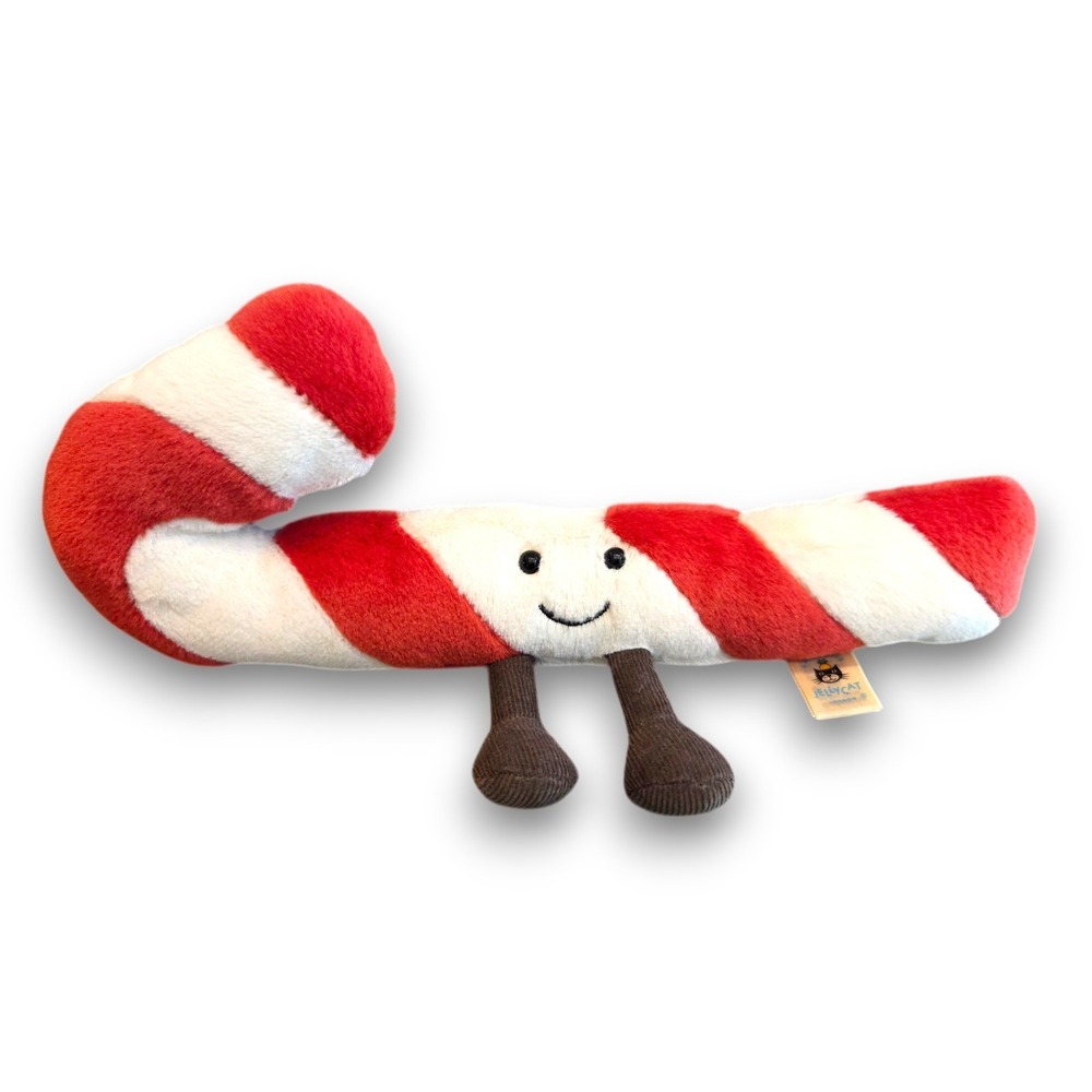 Jellycat Amuseables Candy Cane Holiday Plush Toy w/ Legs 12''